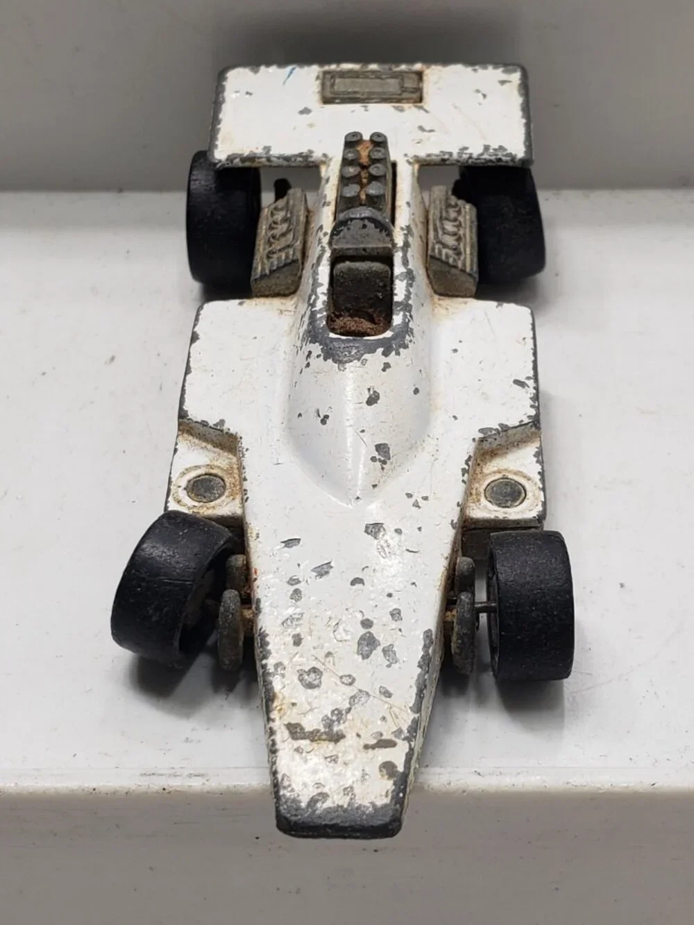 Vintage Hot Wheels Redline Formula 5000 White Hong Kong 1977 Missing Windshield